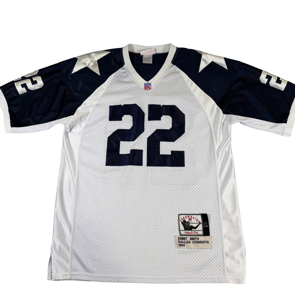 Mitchell & Ness Emmitt Smith Dallas Cowboys 1993 Jersey Mens Large White Navy